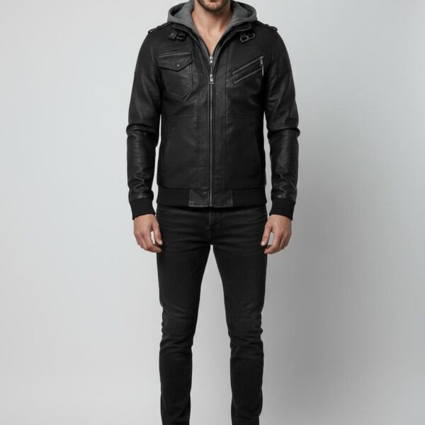 Noster Dams Hooded Bomber — Hand-Finished Full‑Grain Leather - 2