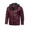 Bordeaux Hooded Bomber — Handcrafted Oxblood Leather Jacket