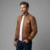 WGB Handwaxed Tan Bomber Jacket - 4