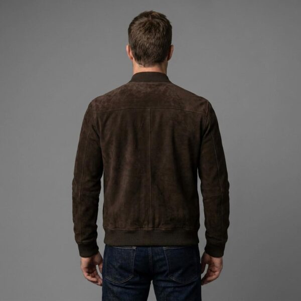 Artisan Patina Suede Bomber Jacket — Handcrafted Full-Grain Bomber Jacket - 3