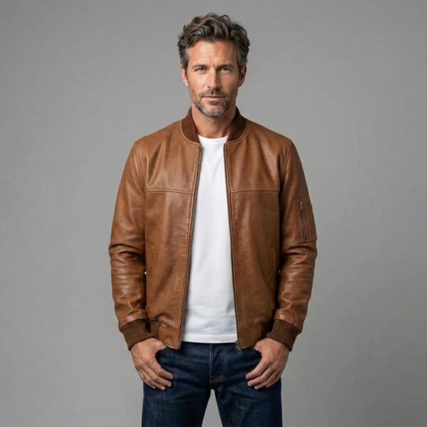 WGB Handwaxed Tan Bomber Jacket - 3
