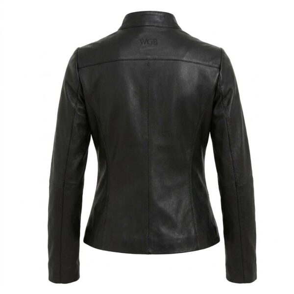 Petite Nero Cow Nappa Moto — Tailored Cropped Leather Jacket - 2