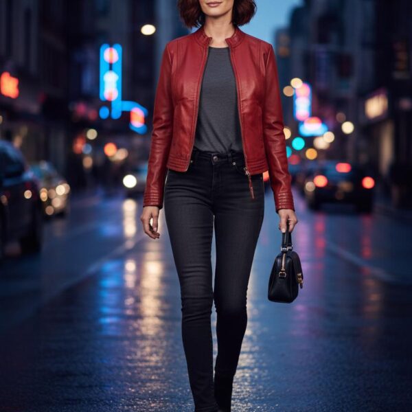 Crimson Rider Sheepskin Jacket Classic Biker Tailoring 5 Crimson Rider Sheepskin Jacket Classic Biker Tailoring - 5
