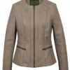 Fash Nappa Collarless Leather Jacket Fash Nappa Collarless Leather Jacket