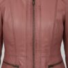 Blush Collarless Lambskin Jacket Tailored Raglan - 2