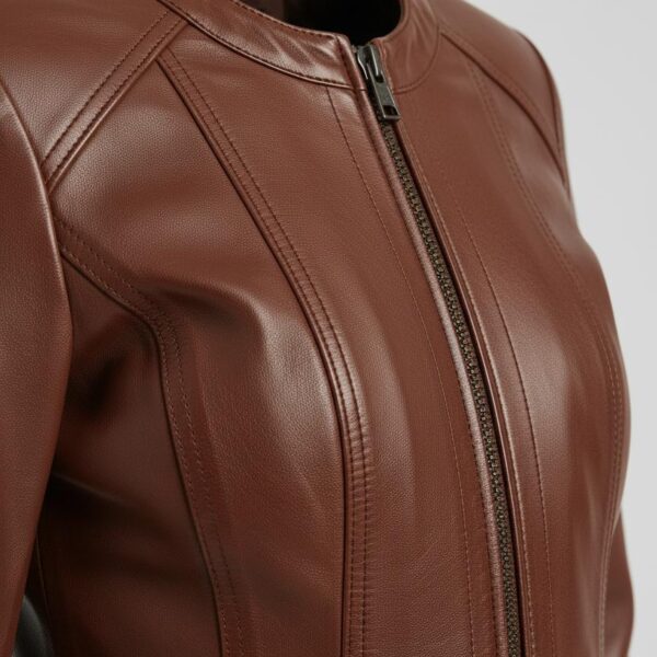 Aurelian Collarless Sheepskin Jacket 4 Aurelian Collarless Sheepskin Jacket - 4