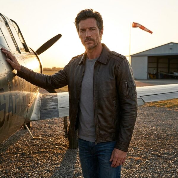 Aviator Heritage Brown Leather Bomber Jacket 5 Aviator Heritage Brown Leather Bomber Jacket - 5