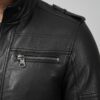 Nocturne Waxed Lambskin Cafe Racer Jacket - 1