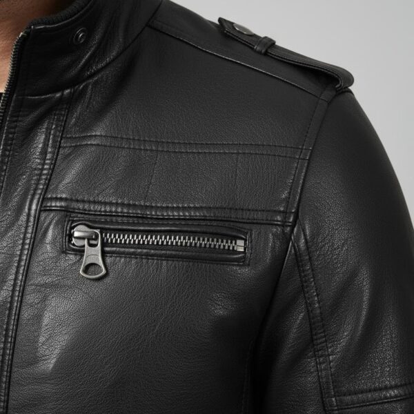 Nocturne Waxed Lambskin Cafe Racer Jacket