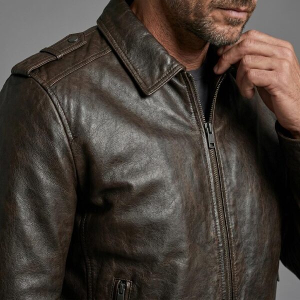 Aviator Heritage Brown Leather Bomber Jacket 4 Aviator Heritage Brown Leather Bomber Jacket - 4