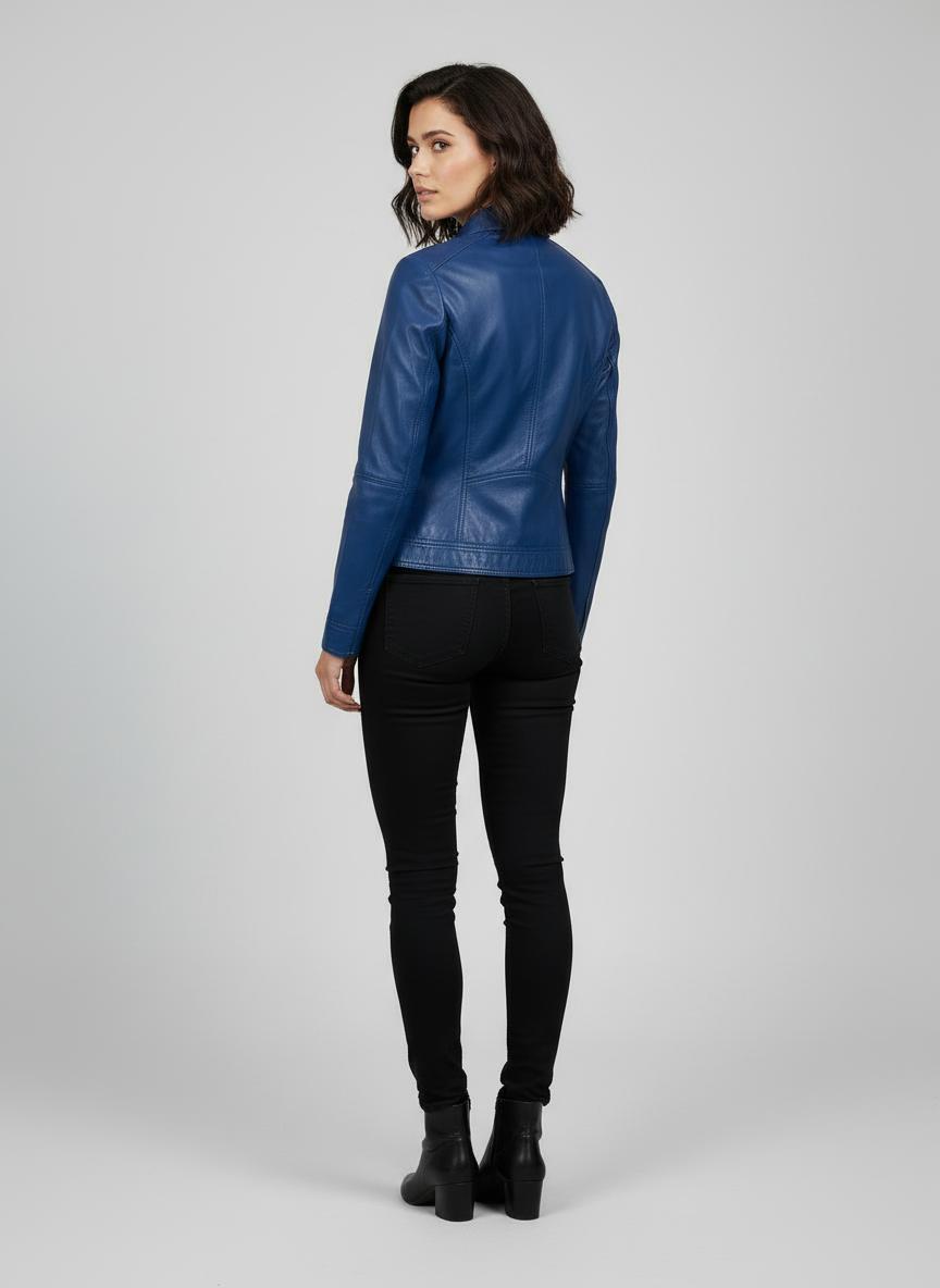 Atlantic Hand-Burnished Sheepskin Biker Jacket Atlantic Hand-Burnished Sheepskin Biker Jacket