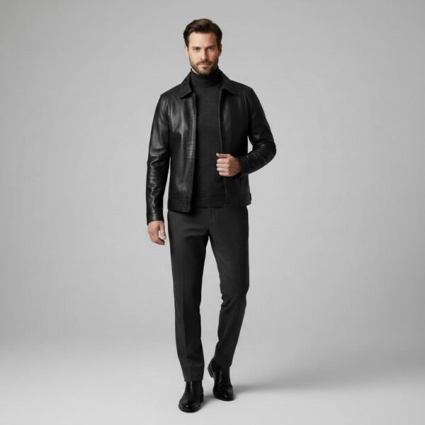 Aviator Shirt Collar Lambskin Jacket 4 Aviator Shirt Collar Lambskin Jacket - 4