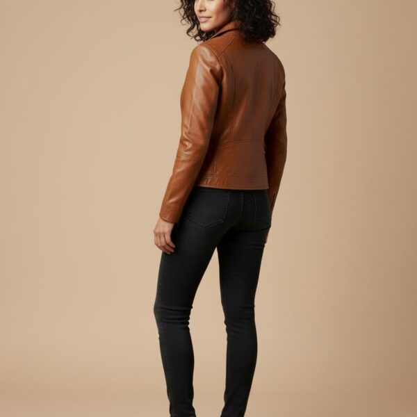 Heritage Tan Notch Biker Leather Jacket