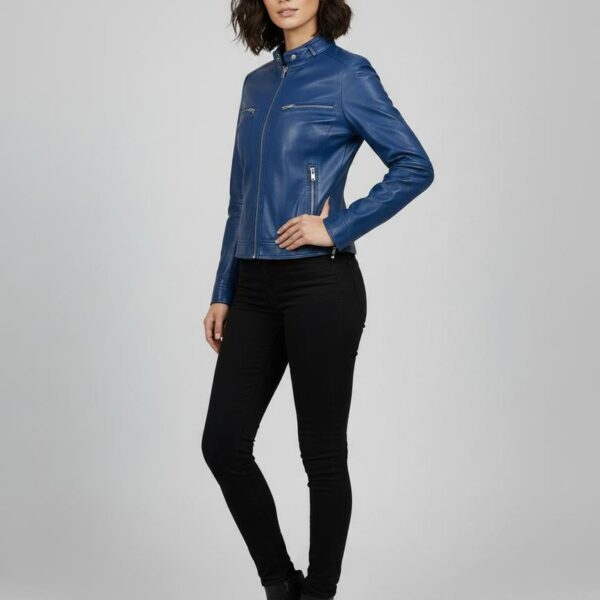 Atlantic Hand-Burnished Sheepskin Biker Jacket 4 Atlantic Hand-Burnished Sheepskin Biker Jacket - 4