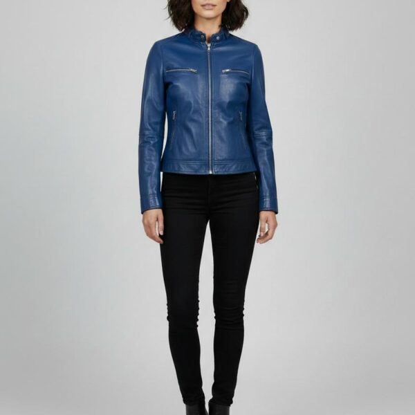 Atlantic Hand-Burnished Sheepskin Biker Jacket 5 Atlantic Hand-Burnished Sheepskin Biker Jacket - 5