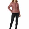 Blush Collarless Lambskin Jacket Tailored Raglan - 4