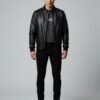 Noir Heritage Cowhide Bomber Jacket - 4