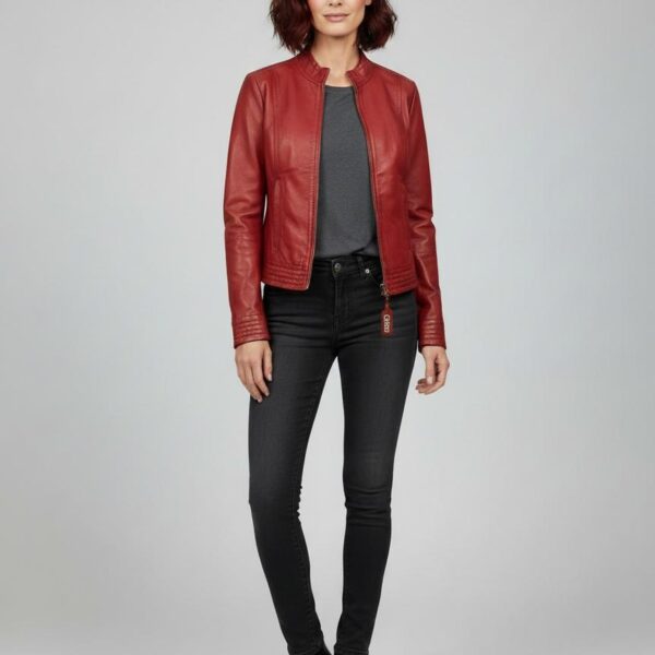 Crimson Rider Sheepskin Jacket Classic Biker Tailoring 3 Crimson Rider Sheepskin Jacket Classic Biker Tailoring - 3