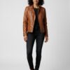 Heritage Tan Notch Biker Leather Jacket - 4