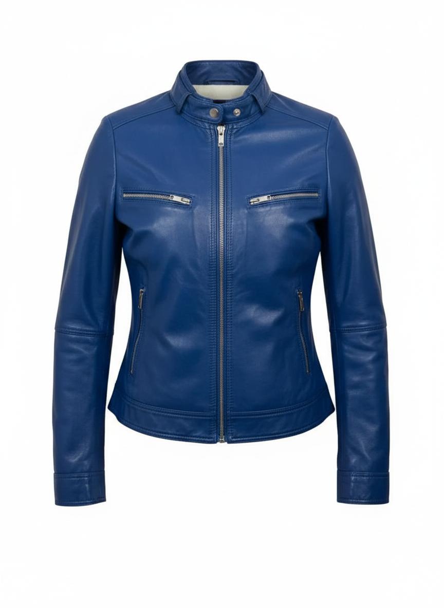 Atlantic Hand-Burnished Sheepskin Biker Jacket Atlantic Hand-Burnished Sheepskin Biker Jacket