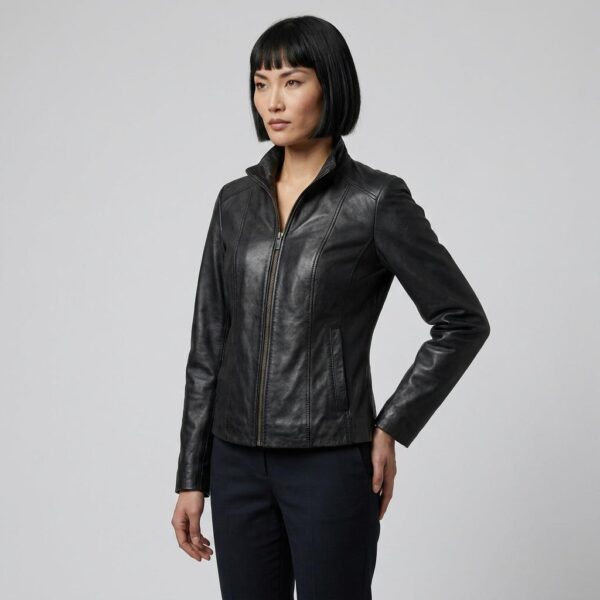 Roadster Grey Sheepskin Leather Jacket 2 Roadster Grey Sheepskin Leather Jacket - 2