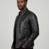 Noir Classic Cafe Racer Lambskin Jacket - 3
