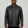 Noir Classic Cafe Racer Lambskin Jacket - 4