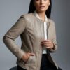 Fash Nappa Collarless Leather Jacket - 4