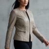 Fash Nappa Collarless Leather Jacket - 5