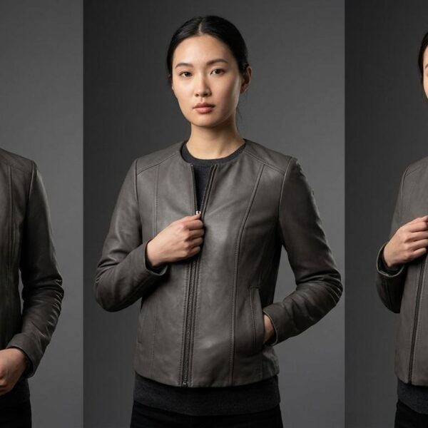 Fash Nappa Collarless Leather Jacket - 3