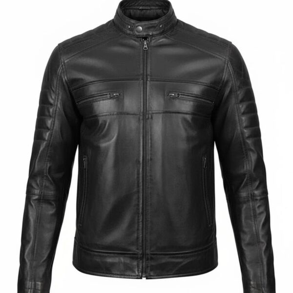Noir Classic Cafe Racer Lambskin Jacket