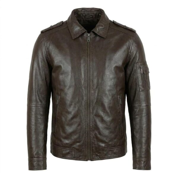 Aviator Heritage Brown Leather Bomber Jacket