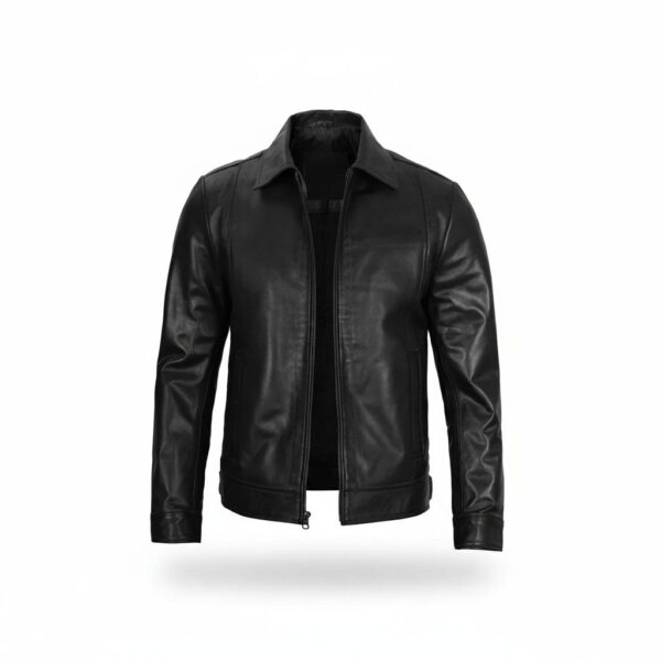 Aviator Shirt Collar Lambskin Jacket