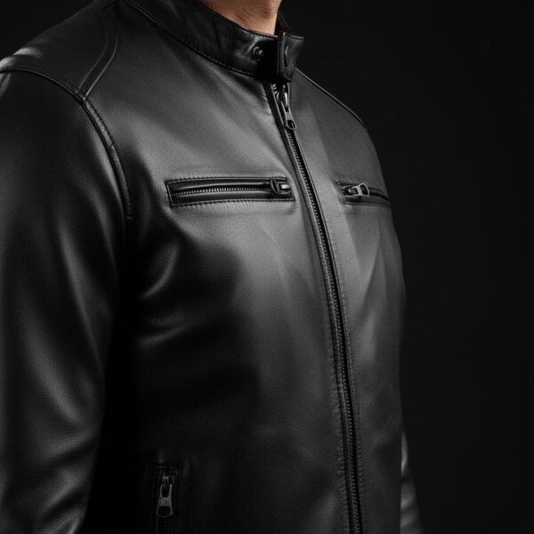 Nocturne Lambskin Cafe Racer Jacket - 2